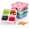 4 Pack Snack Box Containers, 4 Compartment Snack Bento Boxes