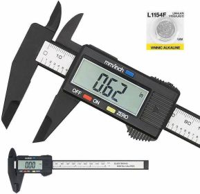 Digital Caliper Electronic Gauge Carbon Fiber Vernier Micrometer Ruler 150mm 6 (Default: Default)