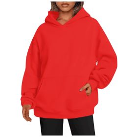 Women's Autumn Thick Hooded Sweater (Option: Bright Red-L)