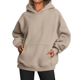 Women's Autumn Thick Hooded Sweater (Option: Apricot-L)