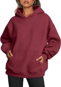 Women's Autumn Thick Hooded Sweater (Option: Wine Red-L)