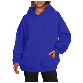 Women's Autumn Thick Hooded Sweater (Option: Sapphire Blue-L)