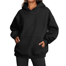 Women's Autumn Thick Hooded Sweater (Option: Black-L)