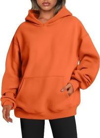 Women's Autumn Thick Hooded Sweater (Option: Orange-XXL)